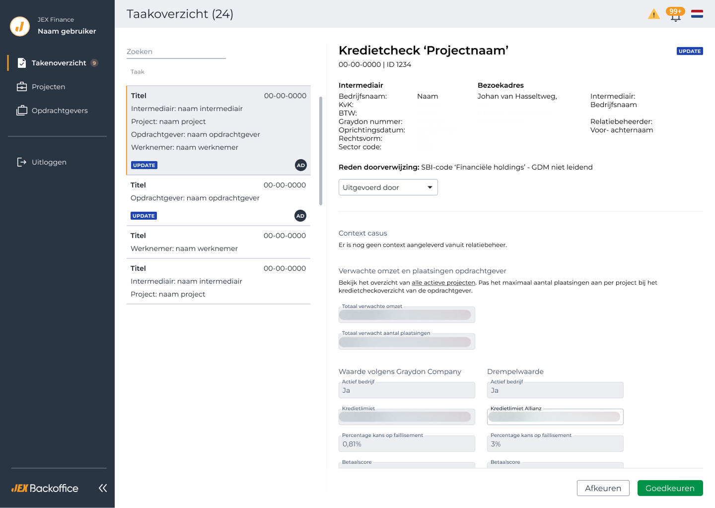 Task View — credit check task